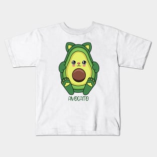 cute avocato kawaii for avocado ans cat lovers. Kids T-Shirt